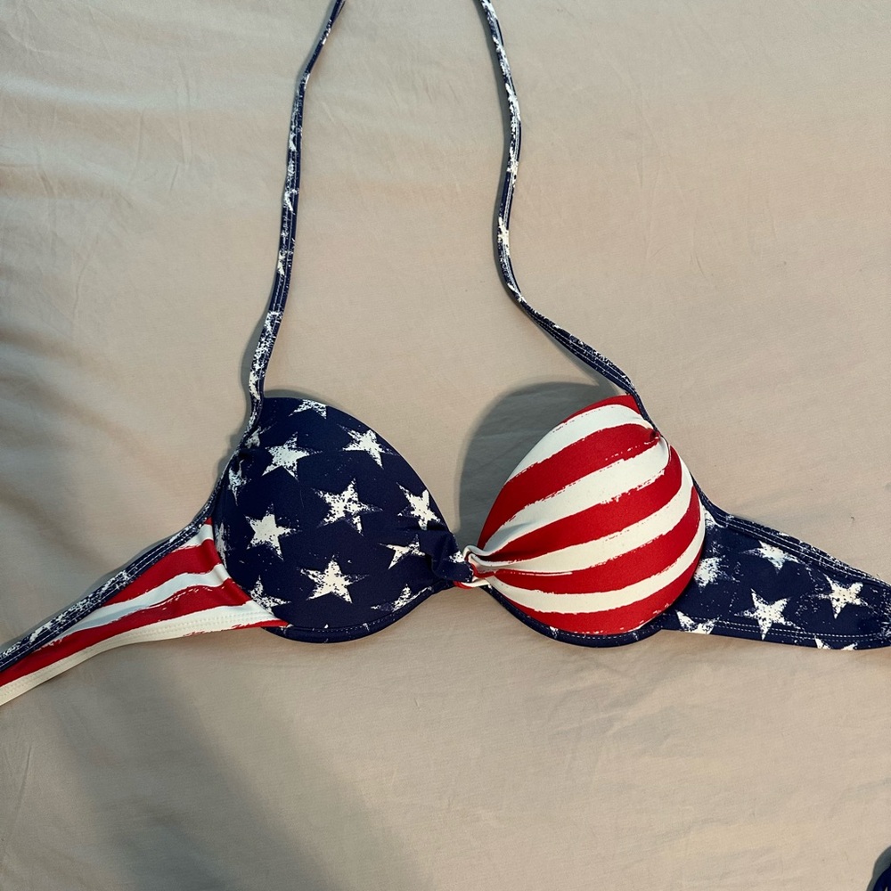 Patriotic Stars and Stripes Bikini Top